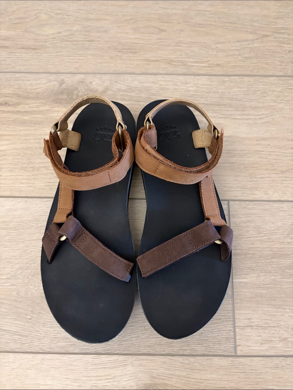 Teva Brown Leather Strap Women's Sandals